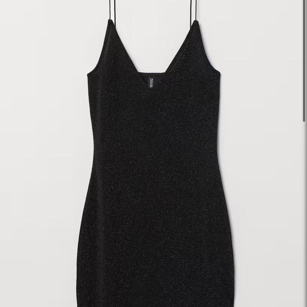 Going out Black glittery mini dress XL